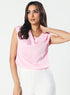 Cowl Neck Satin Pastal Pink Top